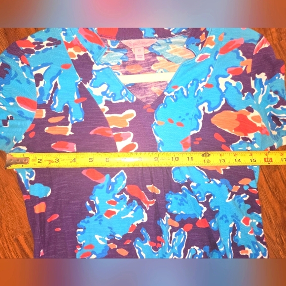 Lilly Pulitzer Reef Me Up Blue Coral Print XS Cotton Tunic - Picture 8 of 9